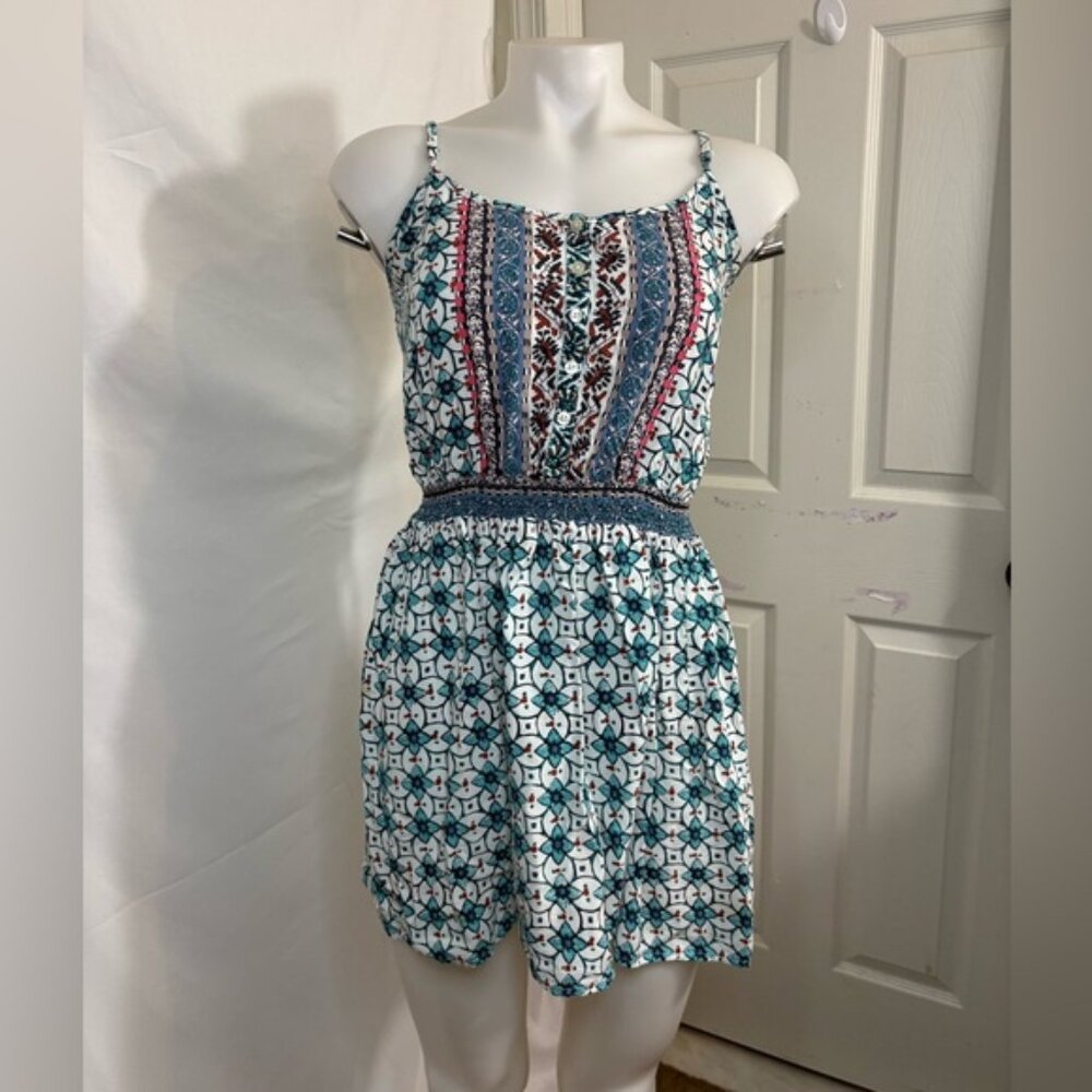 Aeropostale Blue and Pink Patterned Mini Dress